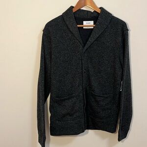 Old Navy tunic cardigan sweater women’s medium black gray button down Y2K preppy